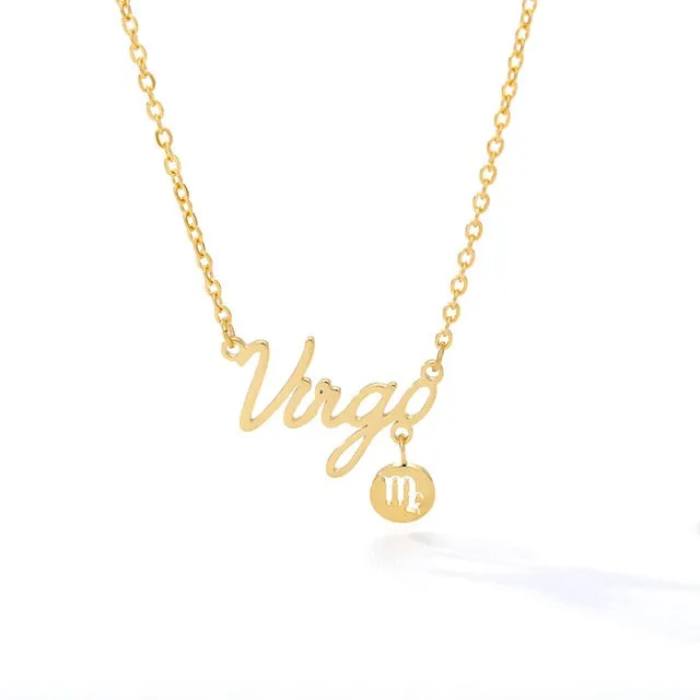 Gold Zodiac Charm Necklace