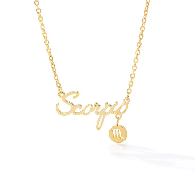 Gold Zodiac Charm Necklace