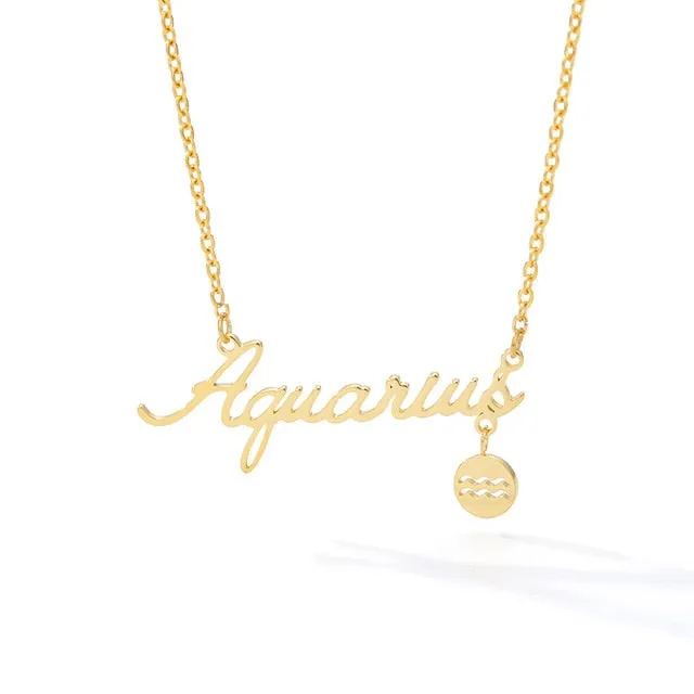 Gold Zodiac Charm Necklace