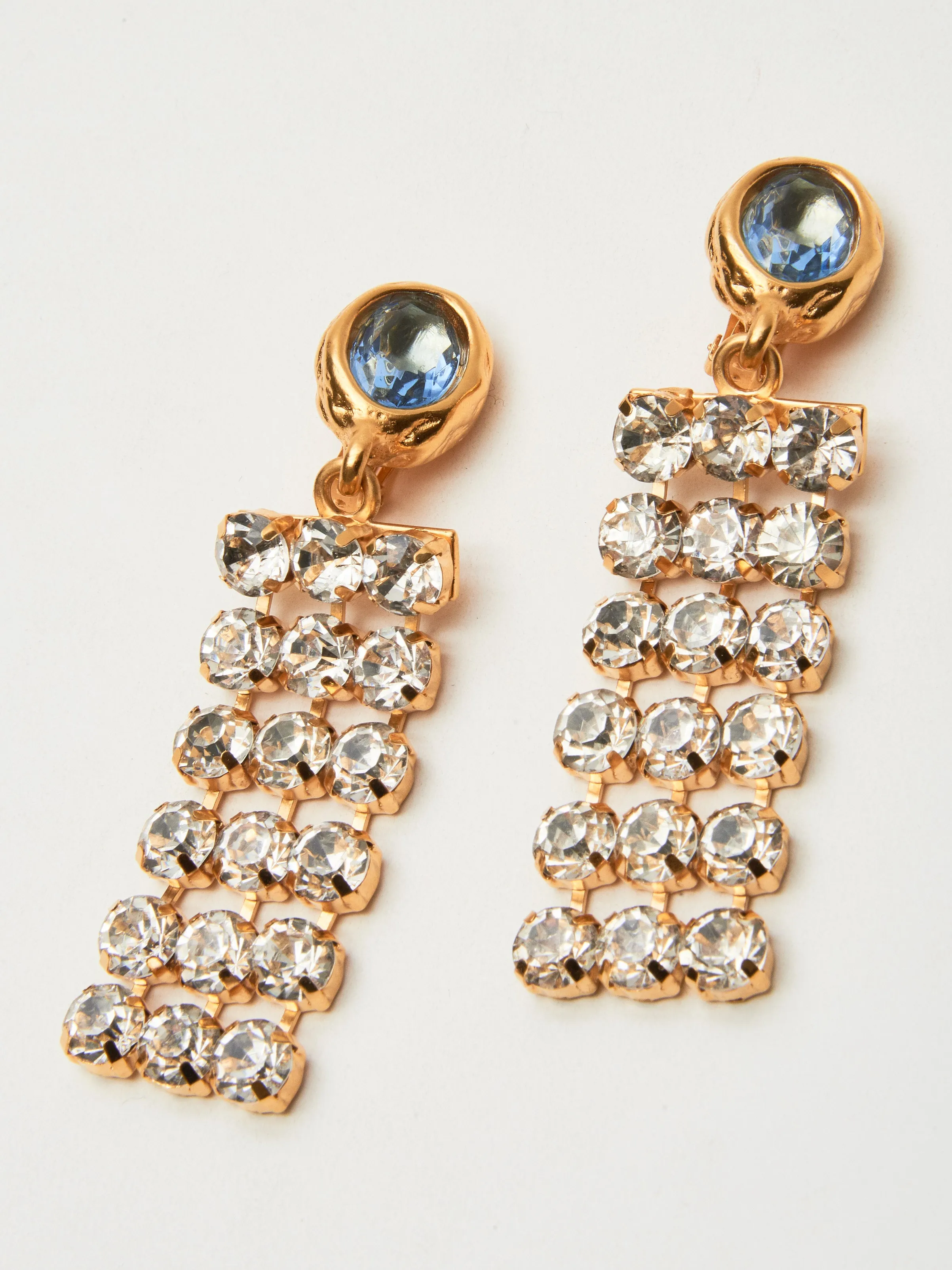Gold/Light Blue Flash Earrings