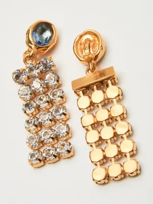 Gold/Light Blue Flash Earrings
