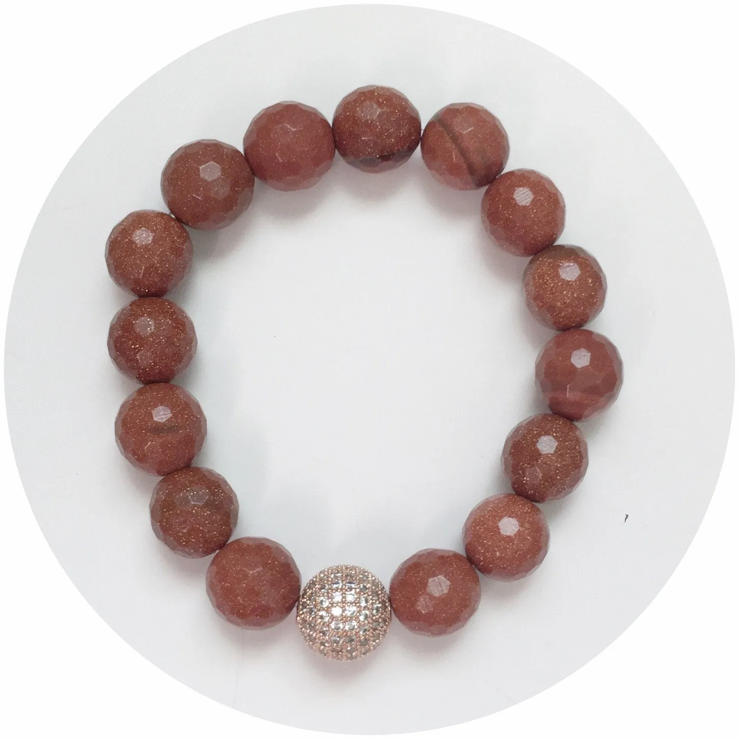 Goldstone with Micro Pavé Rose Gold