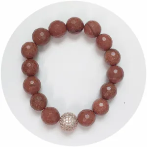 Goldstone with Micro Pavé Rose Gold
