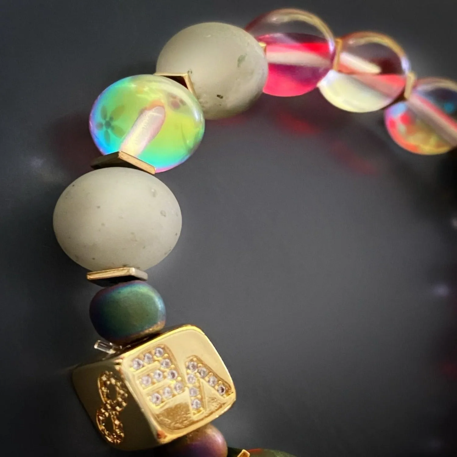 Good Luck Red Cat Eye Gold Love Bead Bracelet