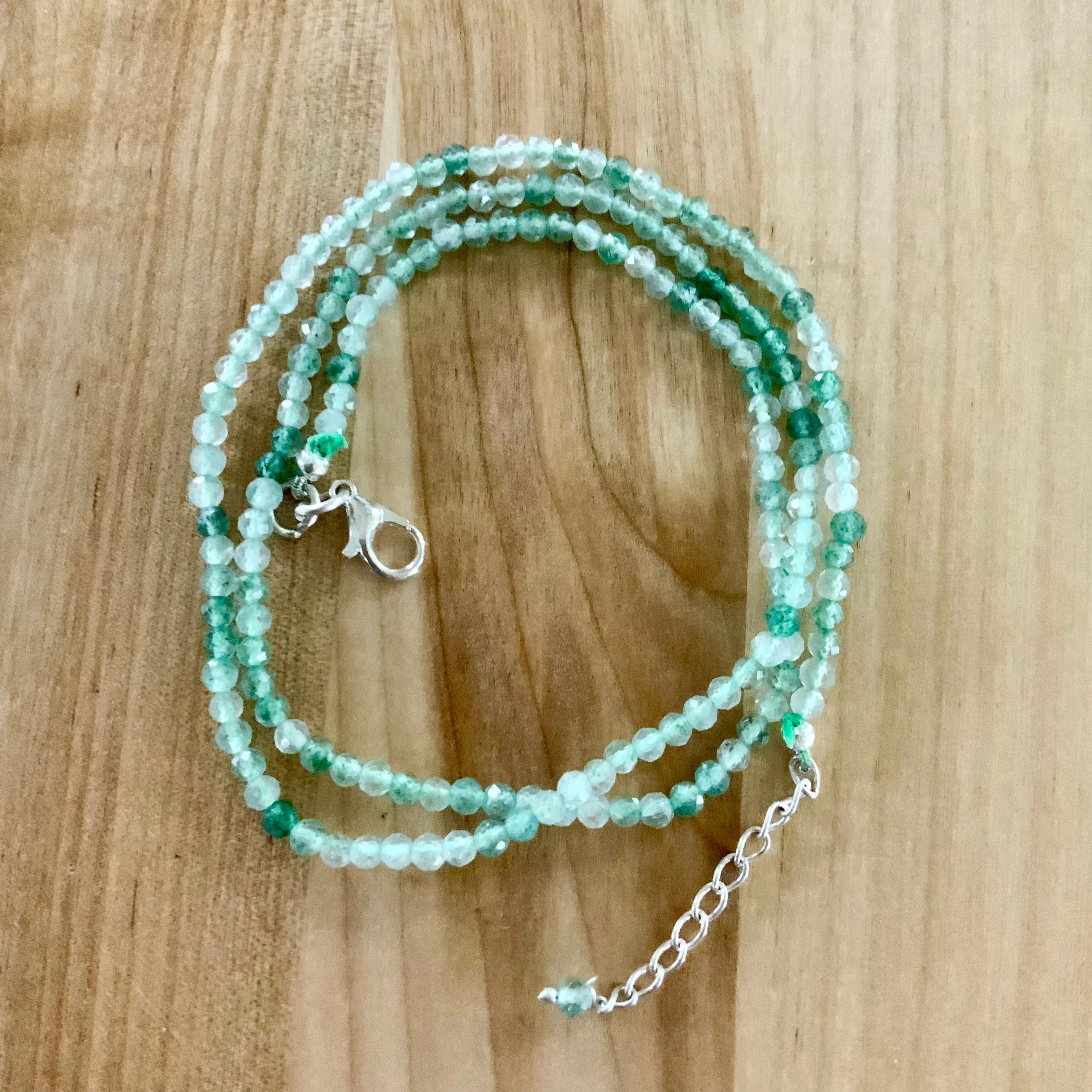 Green Adventurine 2 mm Beaded Necklace