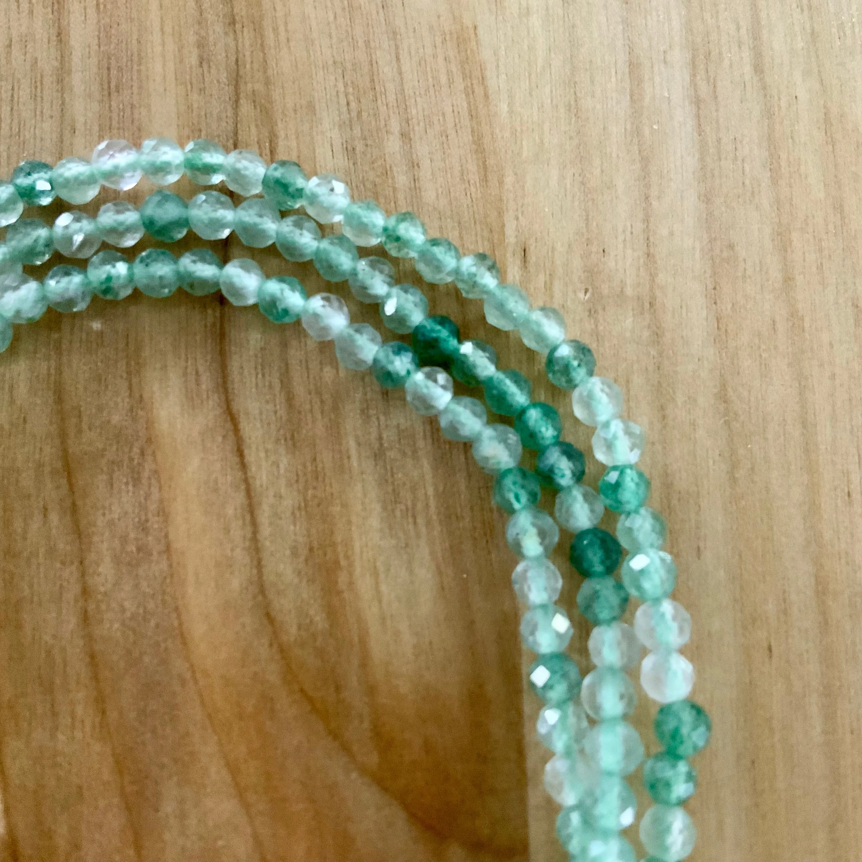 Green Adventurine 2 mm Beaded Necklace