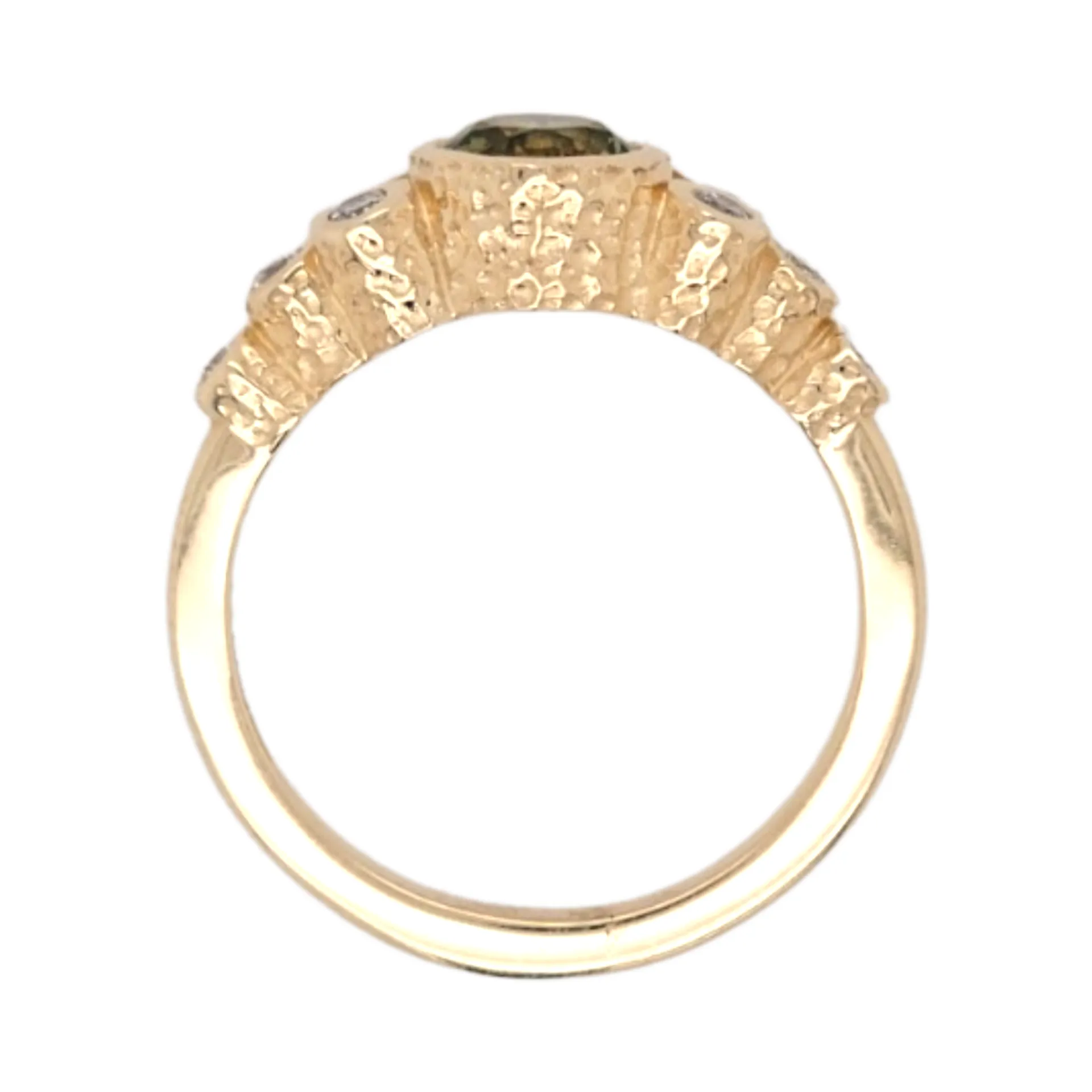 Green Sapphire Bezel Ring