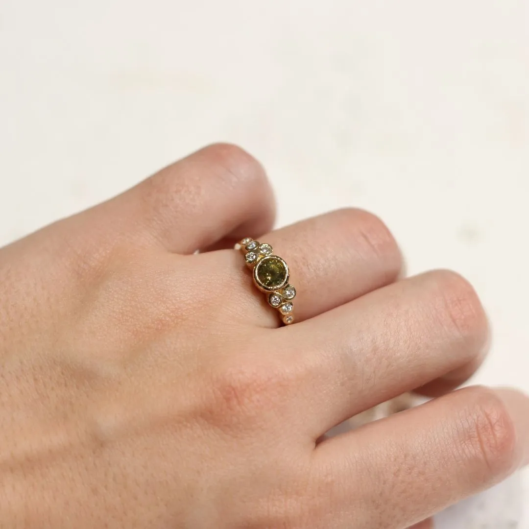 Green Sapphire Bezel Ring