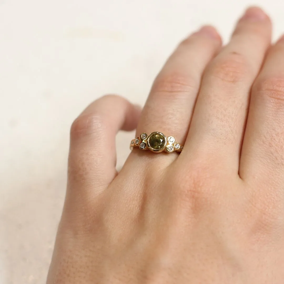 Green Sapphire Bezel Ring