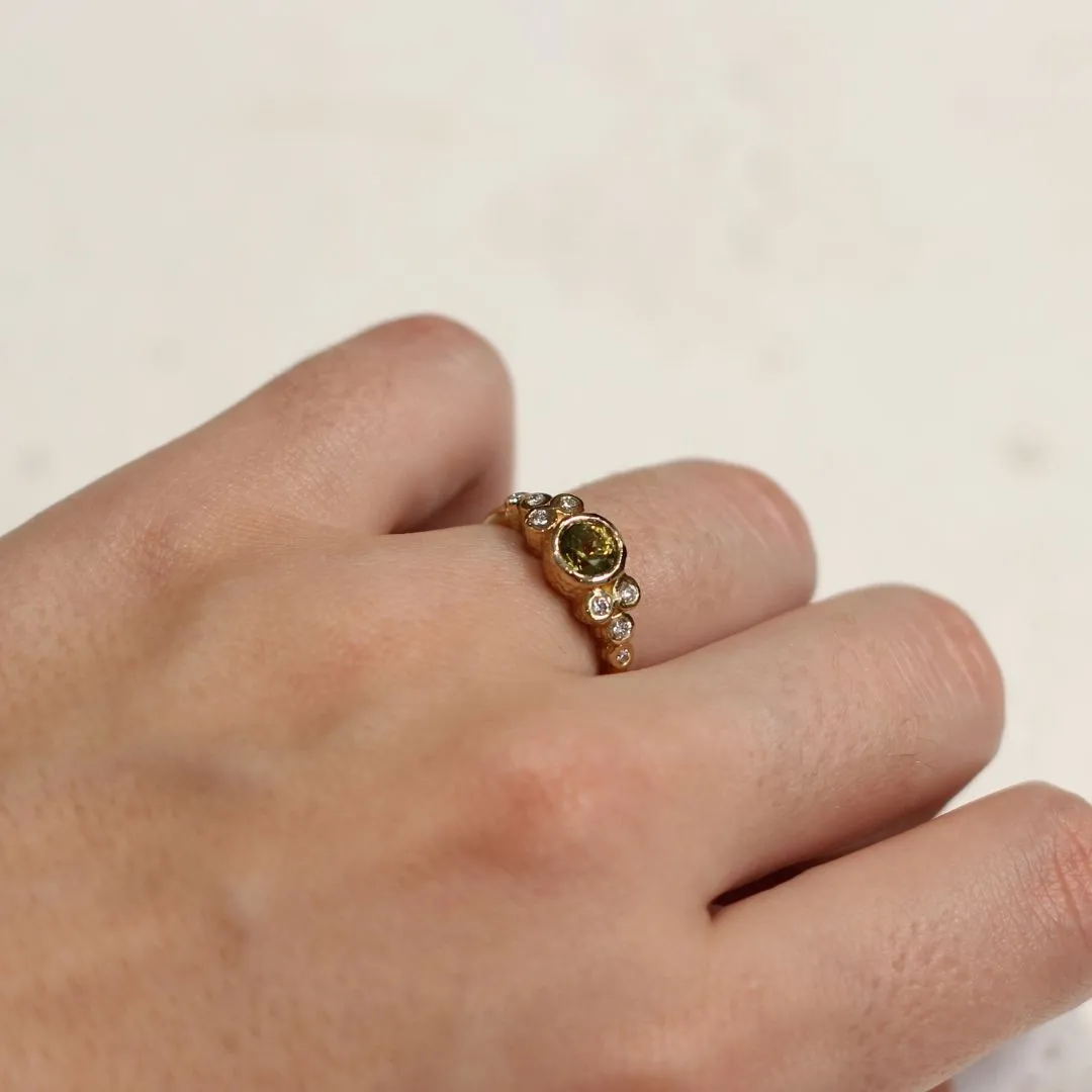 Green Sapphire Bezel Ring