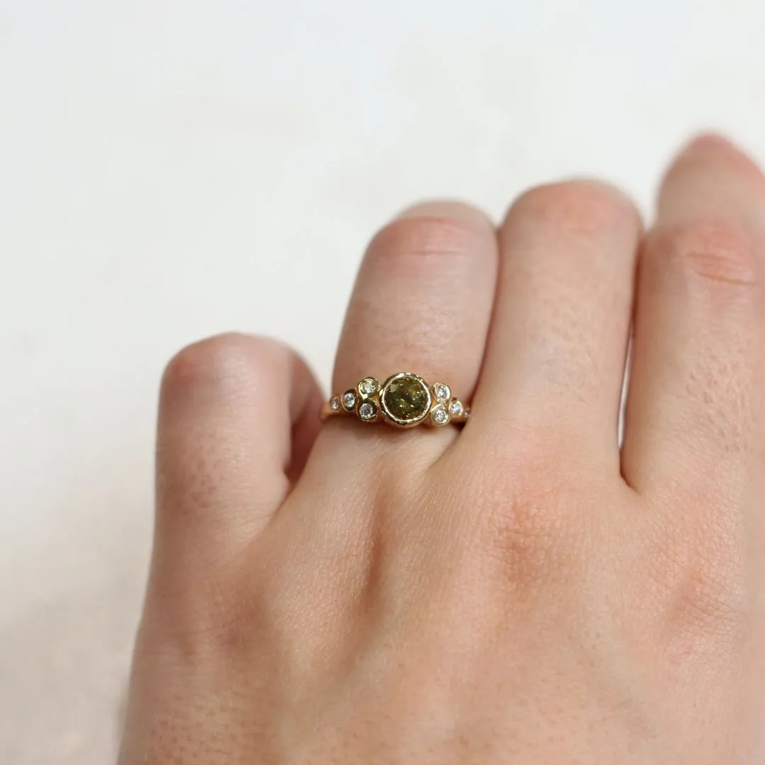 Green Sapphire Bezel Ring