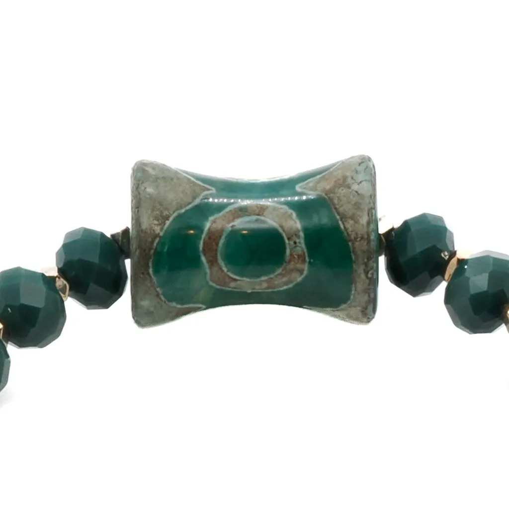 Green Spiral Beaded Bracelet