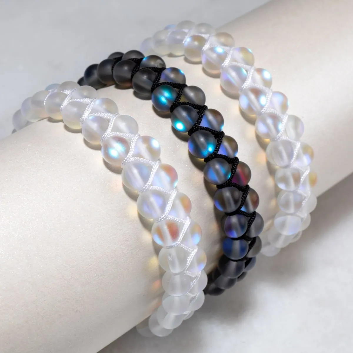 Grey | Silver | Double Mermaid Glass Bracelet