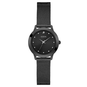 Guess Chelsea Black Mesh Bracelet Black Dial Quartz Watch for Ladies - U1197L4