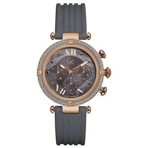Guess Collection Cable Chic Grey Rubber Strap Grey Dial Chronograph Quartz Watch for Ladies - Y16006L5