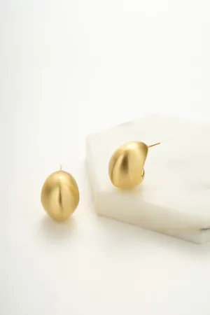 Hailey Brushed Hoop - Gold