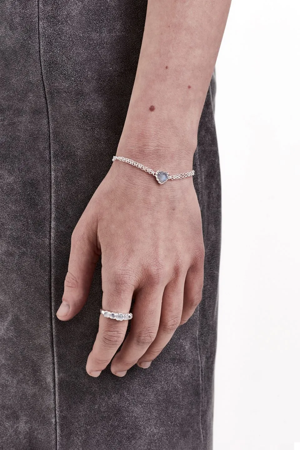 Halo Moonstone Cluster Ring