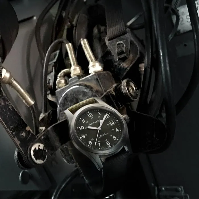 Hamilton Khaki Field Mechanical Green on Canvas Strap