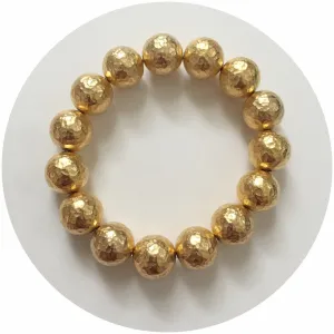 Hammered 22k Gold Plated Brass Bracelet