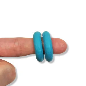 Hammered Hoop Earrings Medium - Solid Color - Turquoise Waters