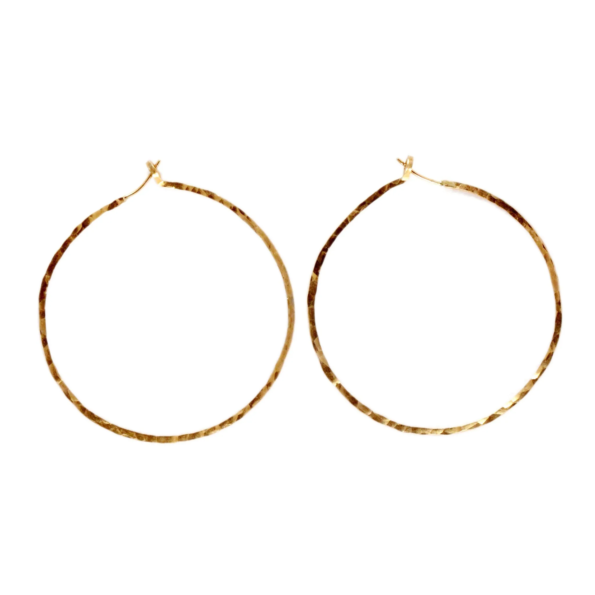 Hammered Skinny Hoop Earrings