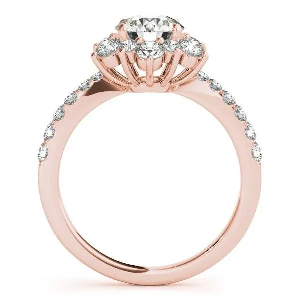 Hana Round Center Stone Cathedral Halo Engagement Ring
