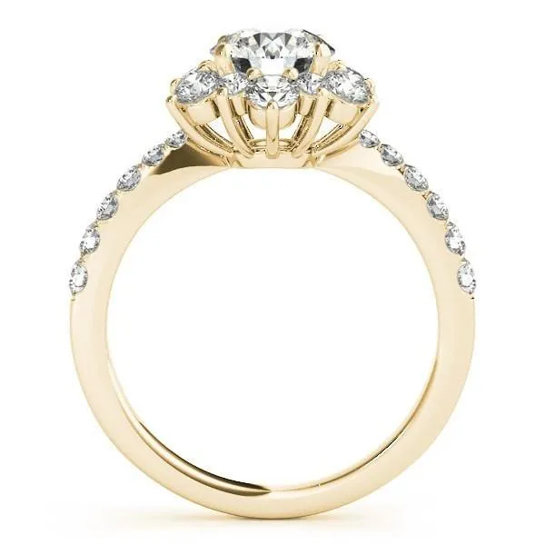 Hana Round Center Stone Cathedral Halo Engagement Ring