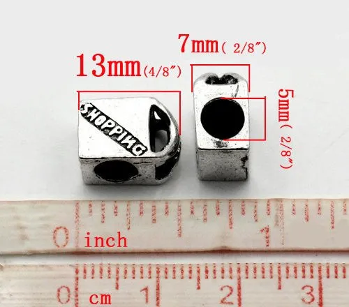 Hand Bag Shopping Charm Spacer Beads for Snake Chain Charm Bracelet