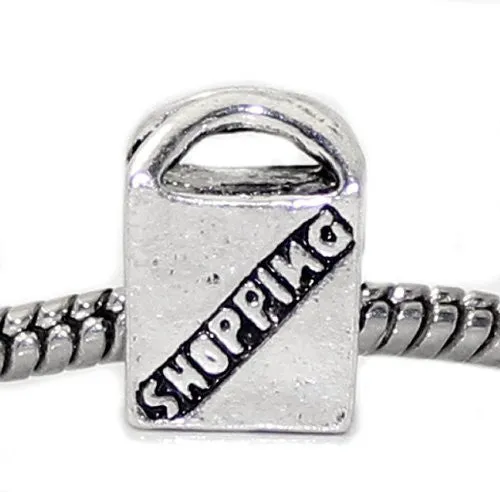 Hand Bag Shopping Charm Spacer Beads for Snake Chain Charm Bracelet
