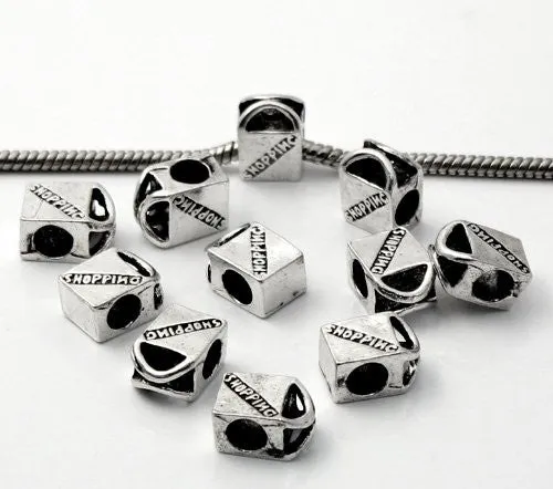 Hand Bag Shopping Charm Spacer Beads for Snake Chain Charm Bracelet