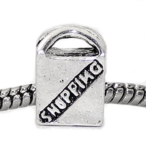 Hand Bag Shopping Charm Spacer Beads for Snake Chain Charm Bracelet
