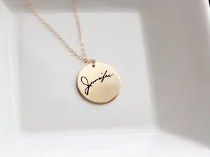 Handwriting Disc Necklace
