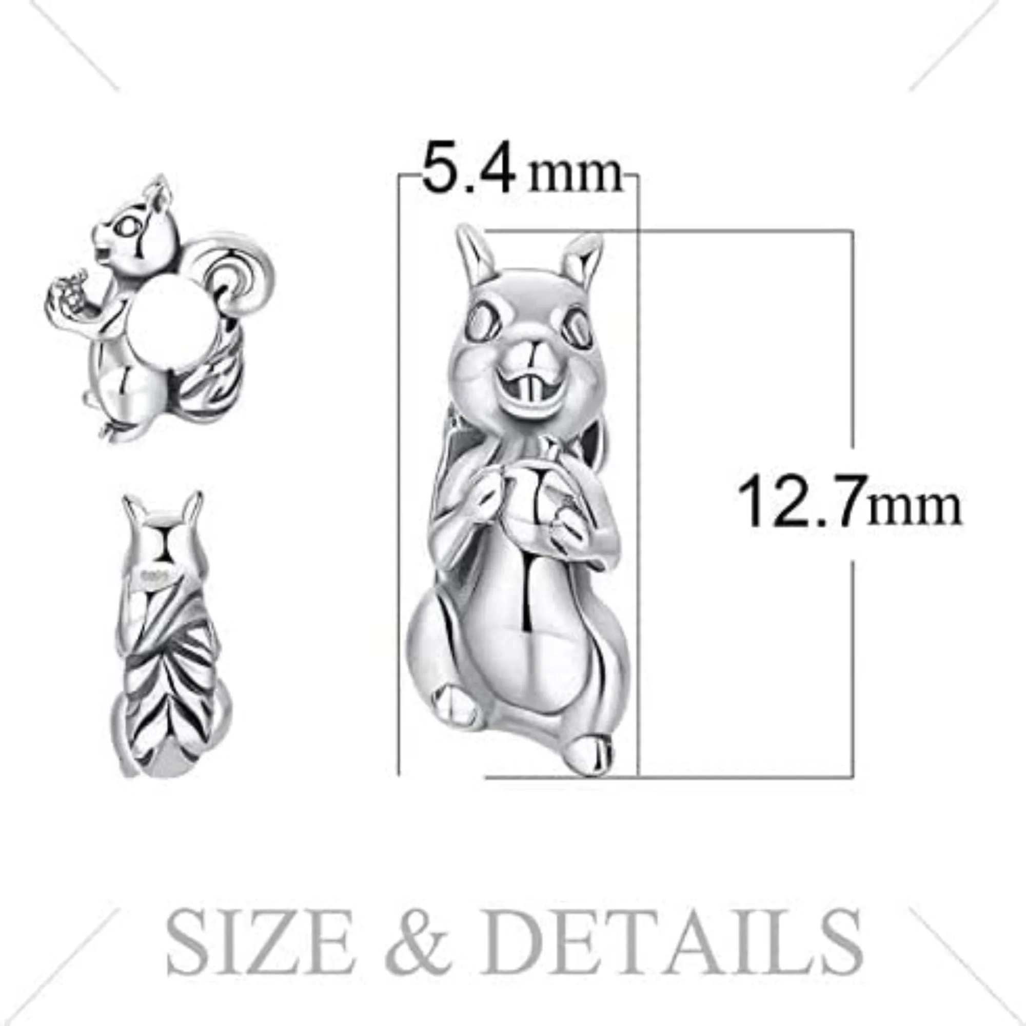 Happy Squirrel Bead Charm