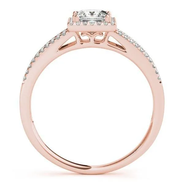 Harley Princess/Square Moissanite Split Shank Halo Engagement Ring