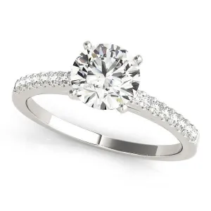 Hazel Round Center Stone Traditional Diamond Side Cathedral Two-Tone Engagement Ring