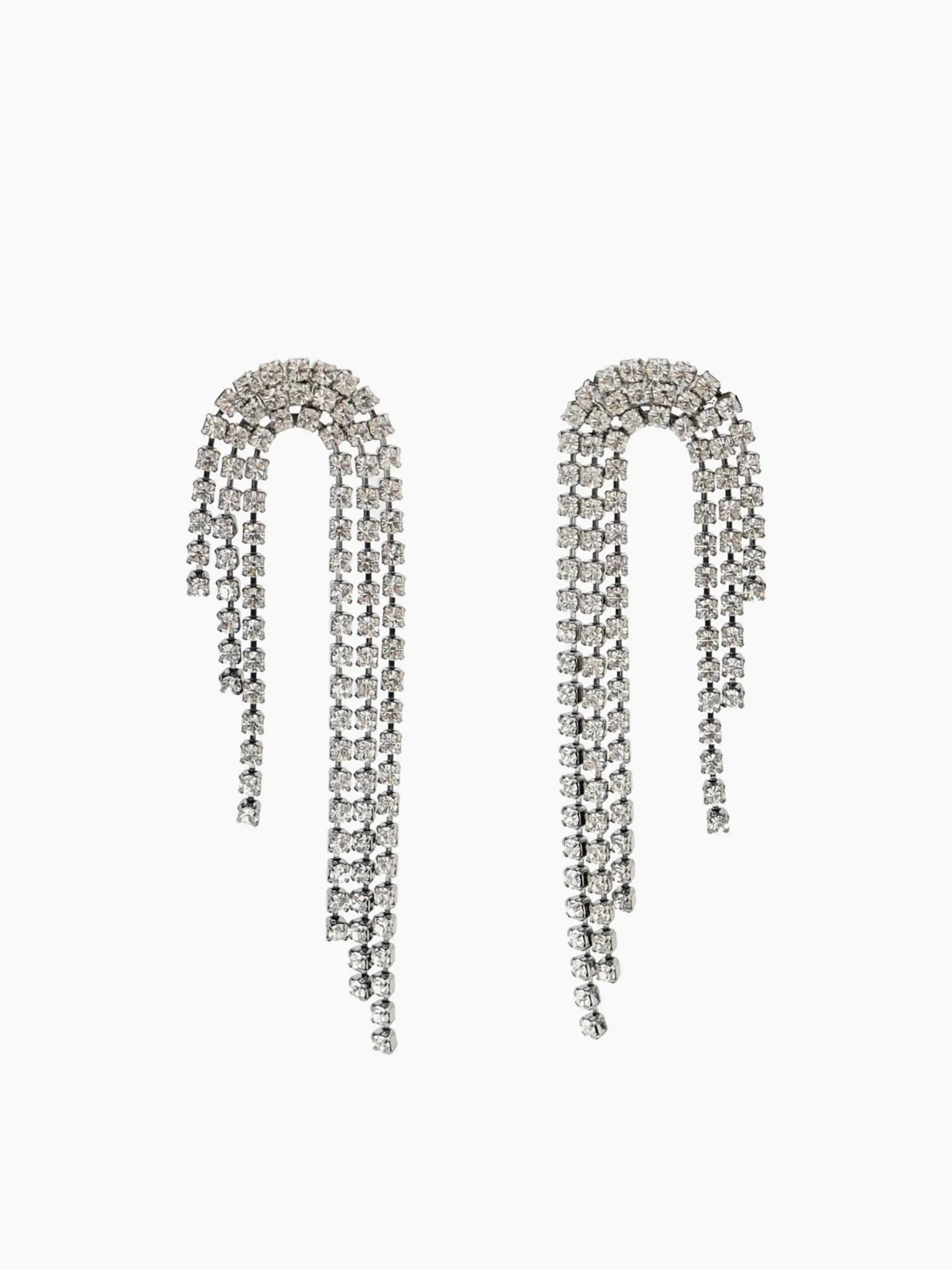HELENE ZUBELDIA Crystal Waterfall Arch Earrings