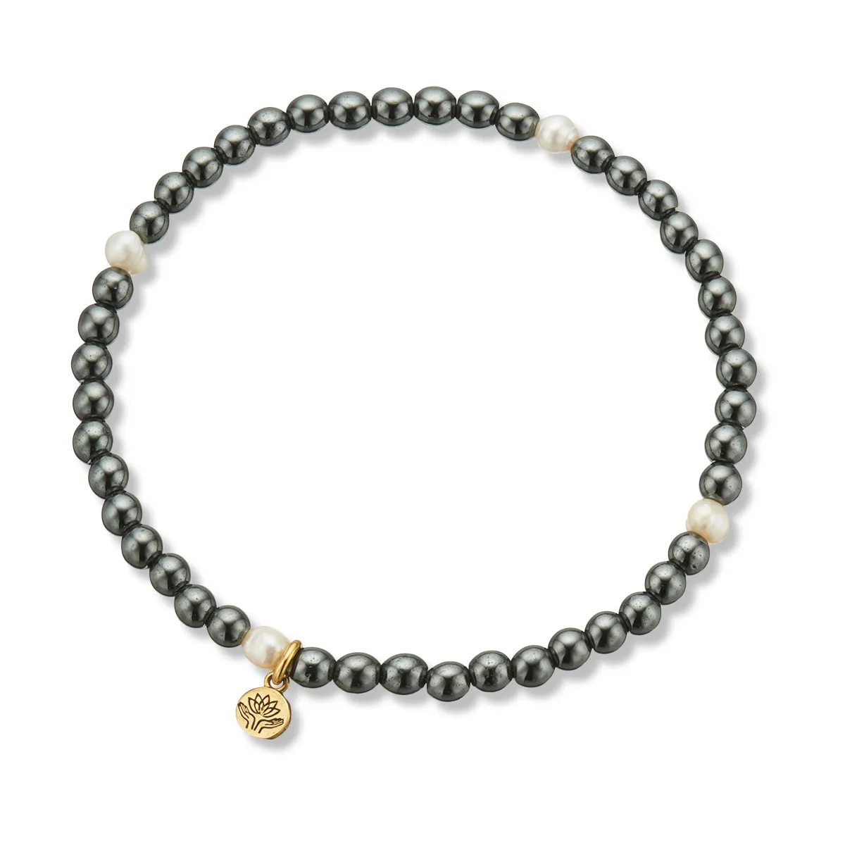 HEMATITE & PEARL PROSPERITY BRACELET