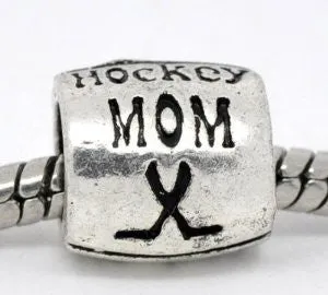 Hockey Mom European Bead Compatible for Most European Snake Chain Bracelet