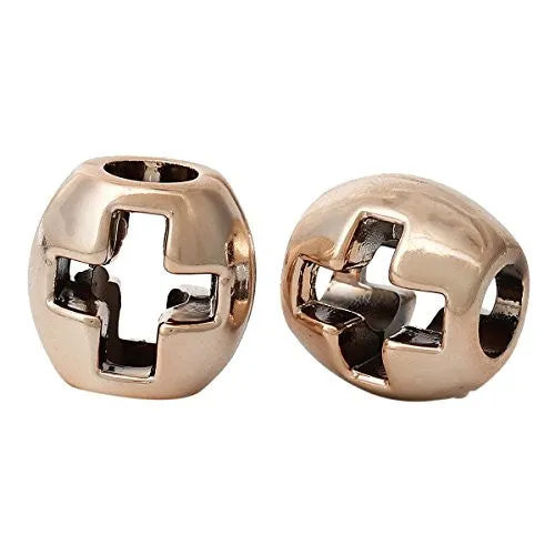 Hollow Cross Bead Compatible for Most European Snake Chain Bracelet