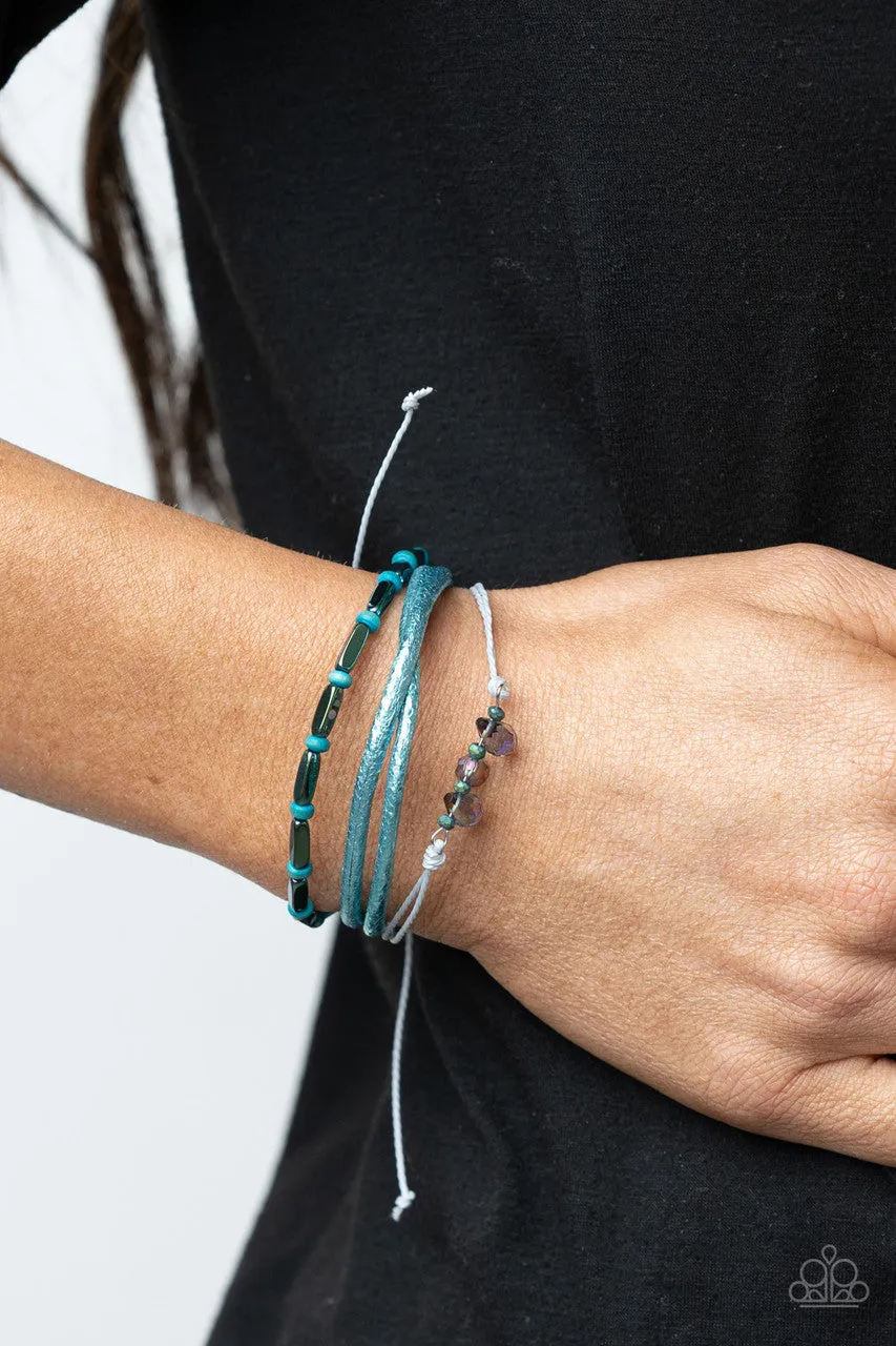 Holographic Hike Blue Paparazzi Bracelet