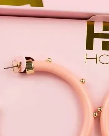 Hoop Earrings in Rose/Gold Balls | Rose/Gold Balls