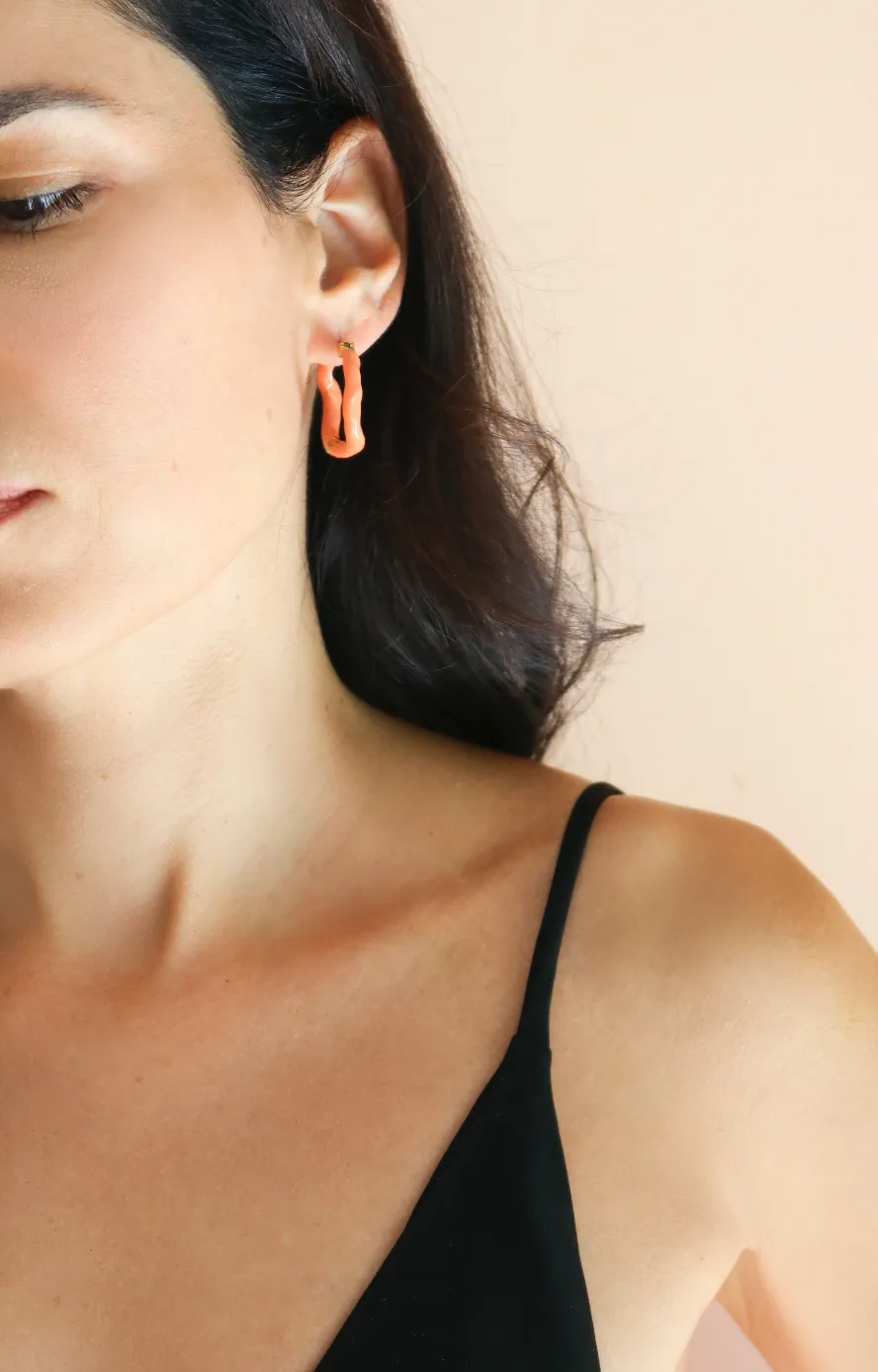 HOOP EARRINGS WITH ENAMEL
