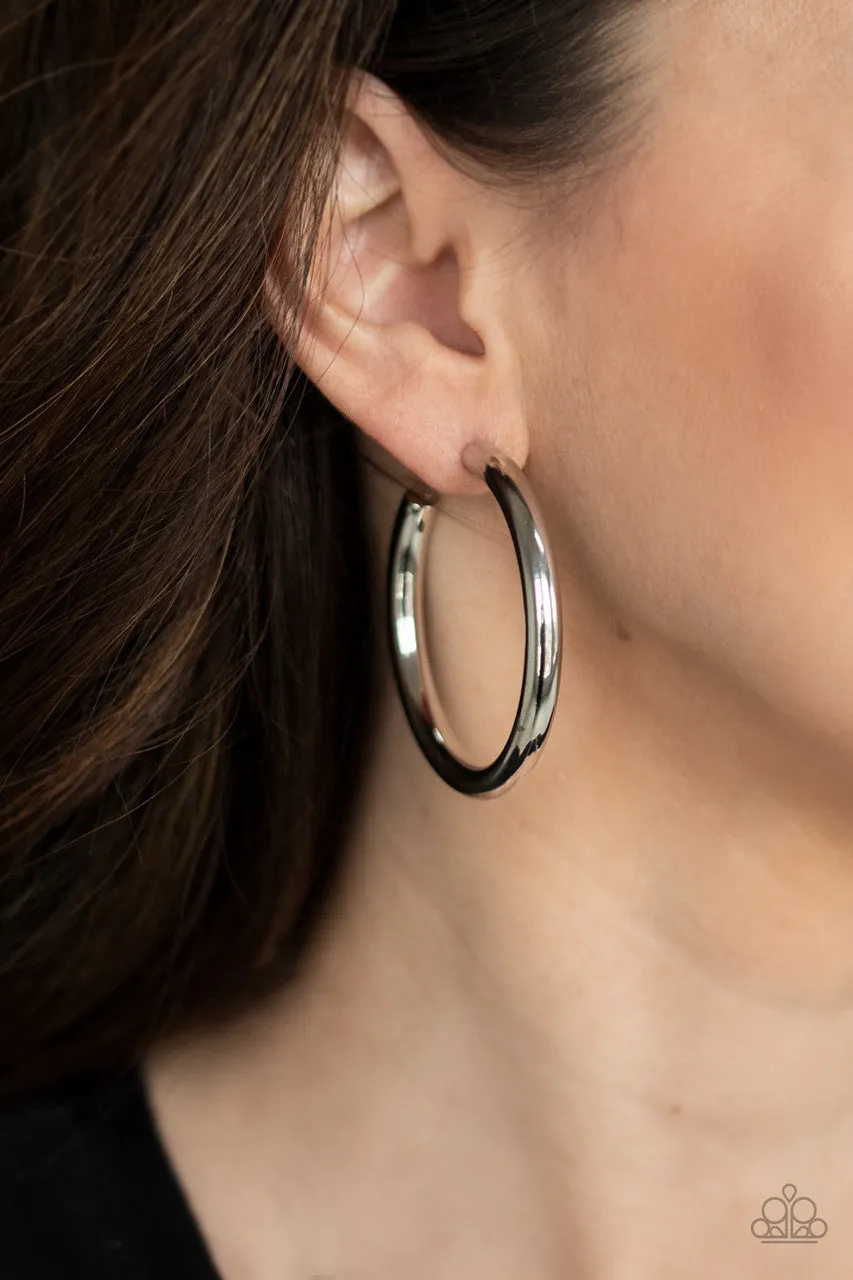 Hoop Hustle Silver Paparazzi Earrings