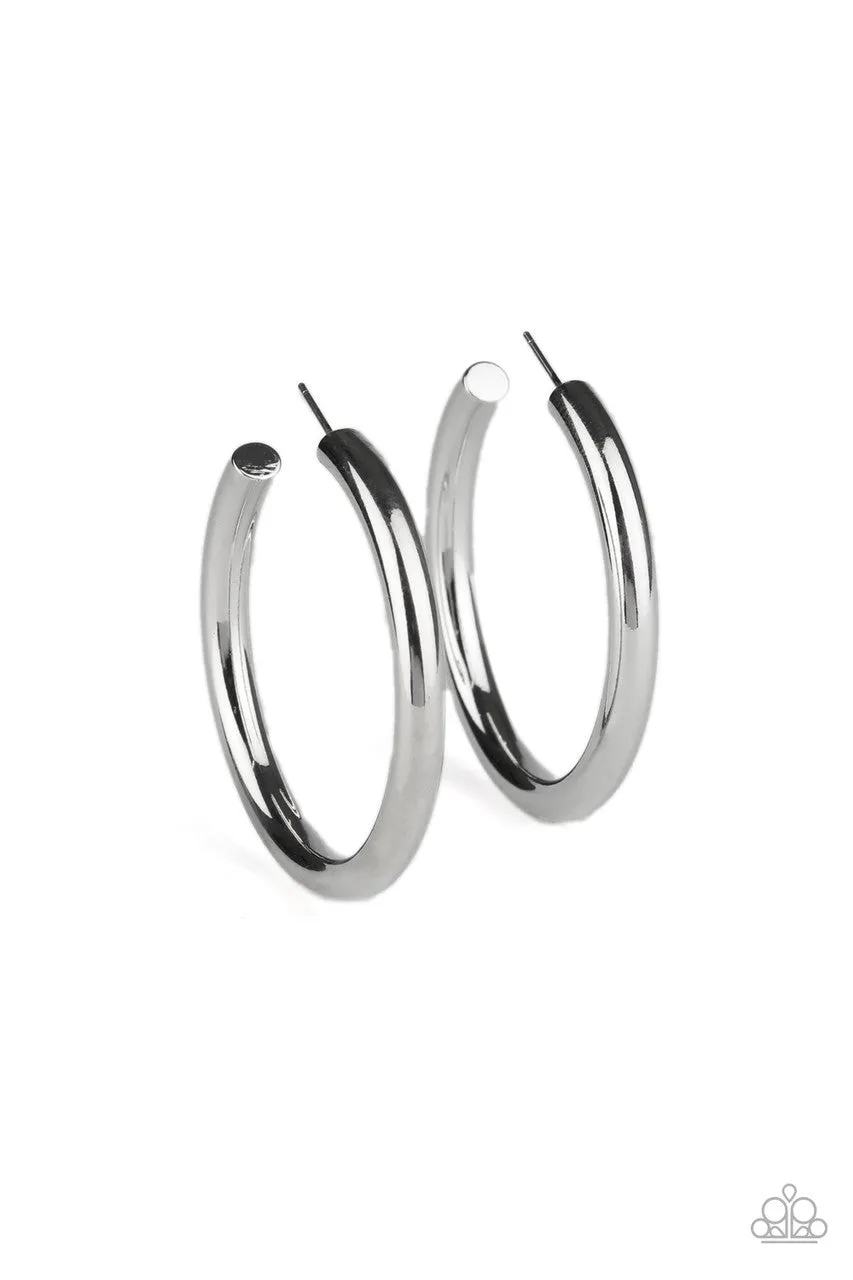 Hoop Hustle Silver Paparazzi Earrings