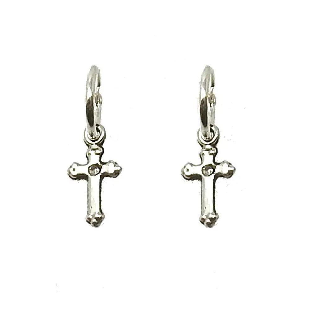 Hoop Lovers Cross Earrings