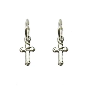 Hoop Lovers Cross Earrings