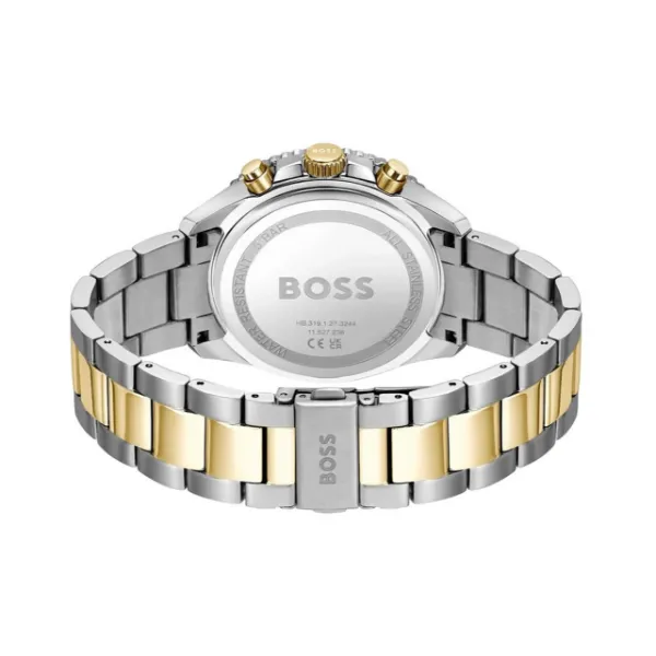 Hugo Boss Runner Two-tone Stainless Steel Grey Dial Chronograph Quartz Watch for Gents - Boss 1514144