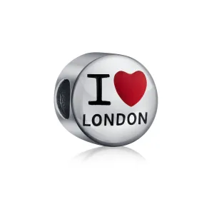 I Love London Charm Bead Enamel Sterling Silver for European Bracelets