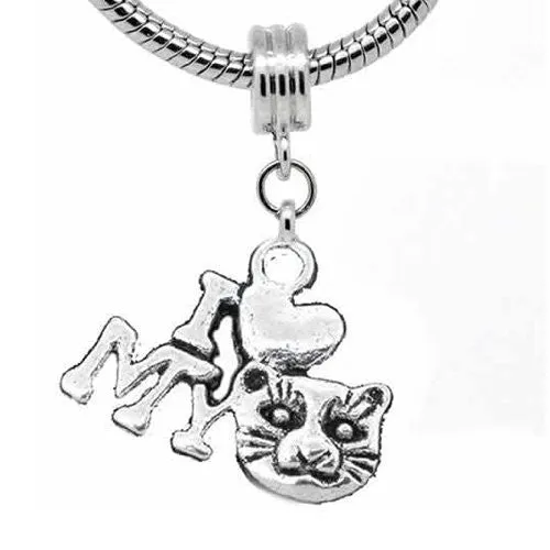 I Love My Cat Dangle Charm European Style For Snake Chain Charm Bracelet