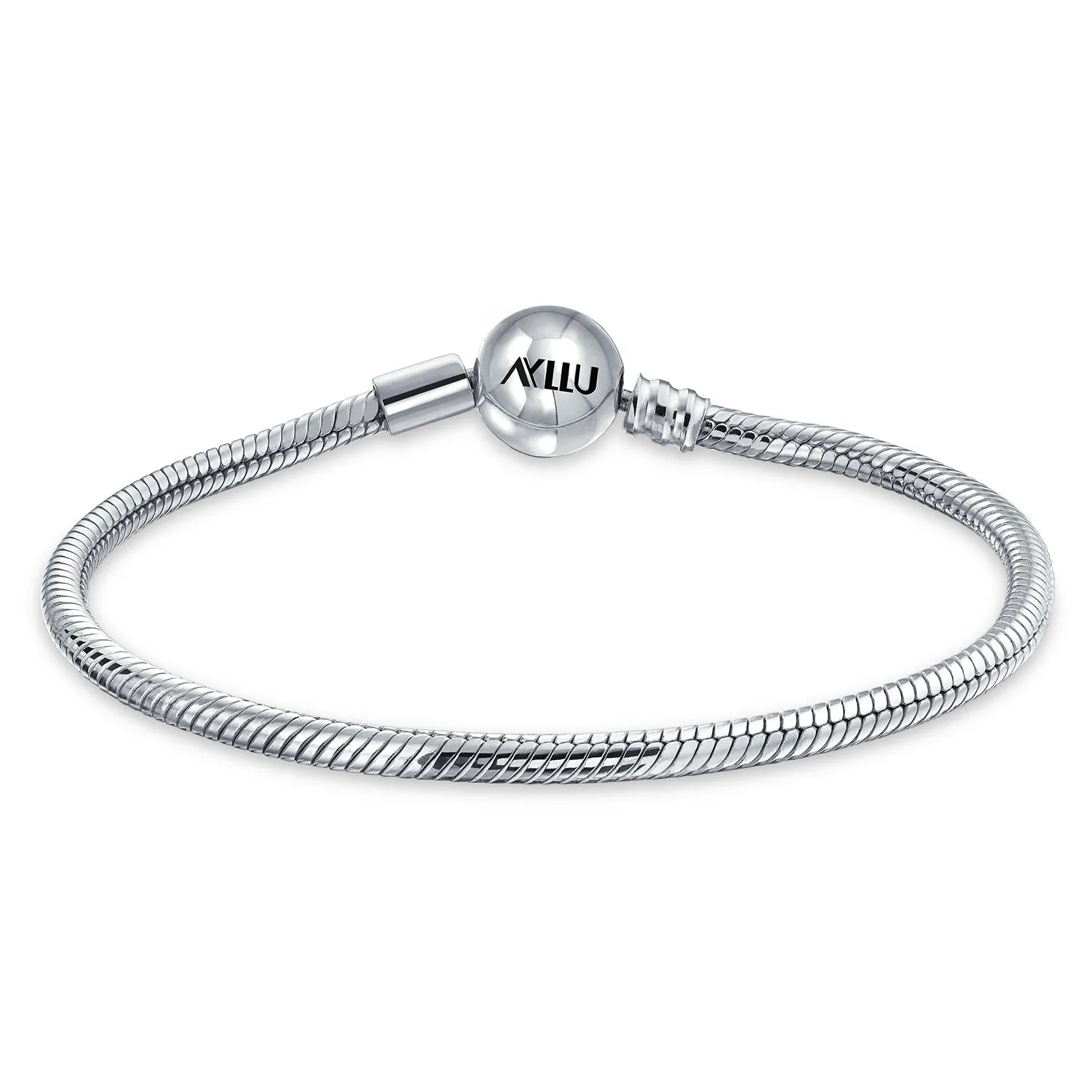 Initial Amulet Snake Bracelet with Infinity Symbol and European Charm Clasp